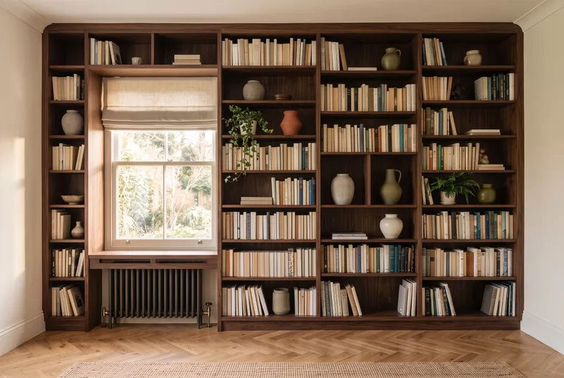 Biblioteczka w salonie na Mokotowie, zdjęcie 2 z 4