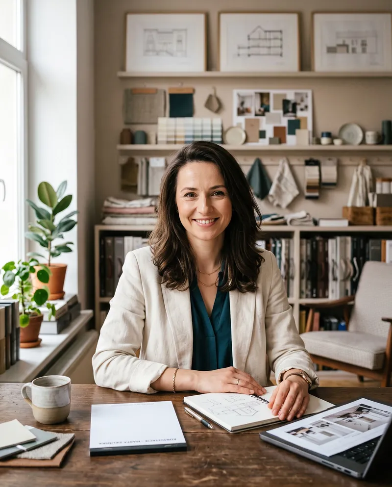 Marta Zielińska, projektantka prowadząca konsultacje, w pracowni